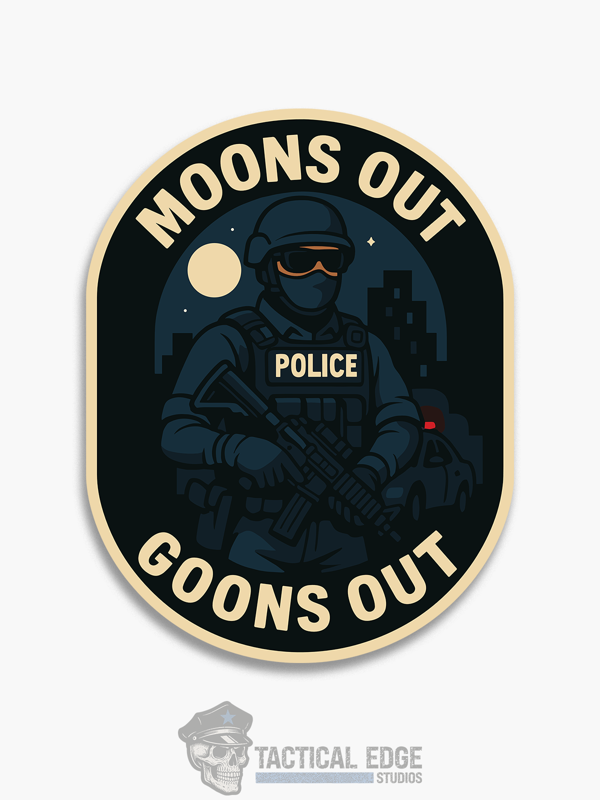 Moons Out Goons Out (Police) V2 Sticker